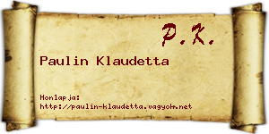 Paulin Klaudetta névjegykártya